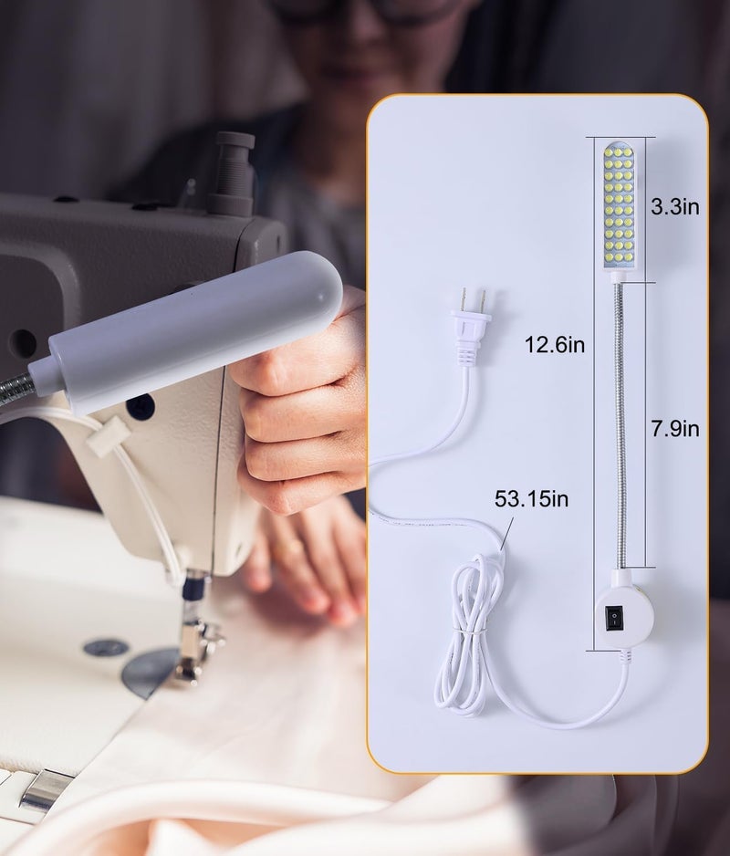 Weftnom 30 LED Sewing Machine Light, Portable Flexible Gooseneck Work Light with Magnetic Mount for Janome, Singer, Brother, Drill Presses, Desks, Crafts, Workbenches, and Lathes - Image 4